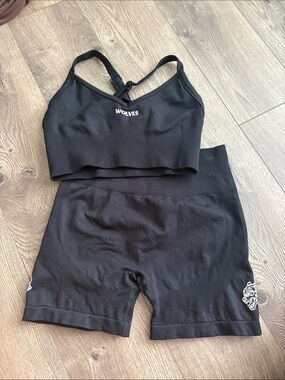 Darc Sport Black Seamless Logo Sports Bra & Shorts Set